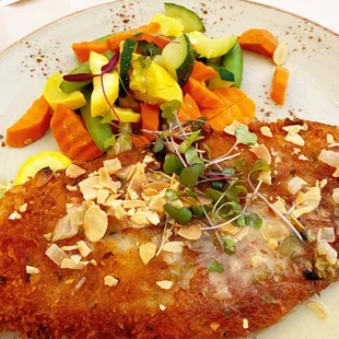 Really good sole with veggie&apos;s by side.