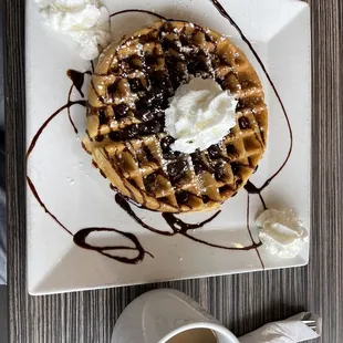 Waffle with chocolate chips
