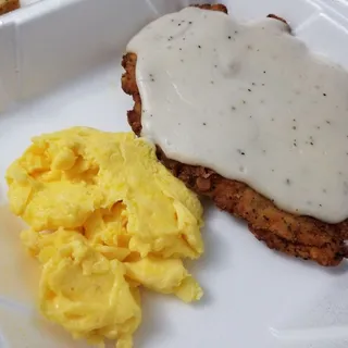 Country Fried Chicken and 2 Eggs Breakfast