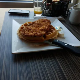 Chicken and Waffles Breakfast