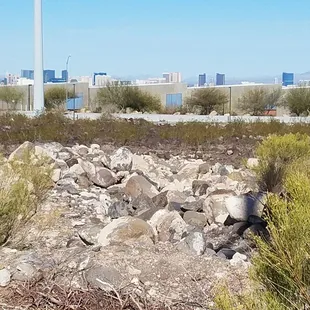 At the edge of Siena Heights Trailhead I zoomed in to capture this view of the Las Vegas Strip.