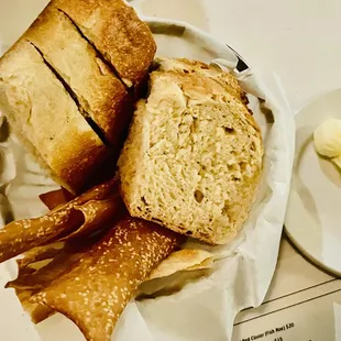 complimentary breads and butter