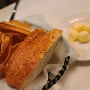 a sandwich and chips