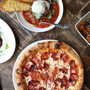 Favorites Spread | Burrata, Meatball, Kale Caesar, Pepperoni Pizza