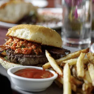 Tuscan burger and fries