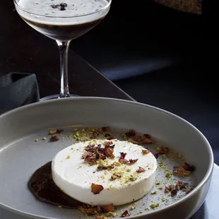 Dessert and martini