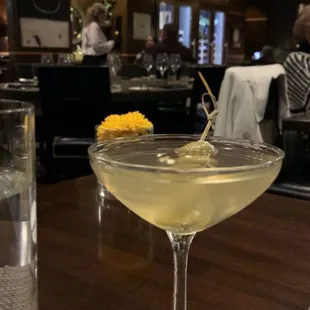 Dirty martini with blue cheese olives