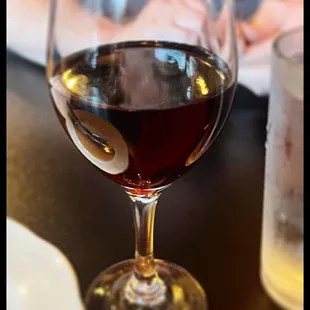 a glass of wine