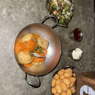 a pan of food on a table