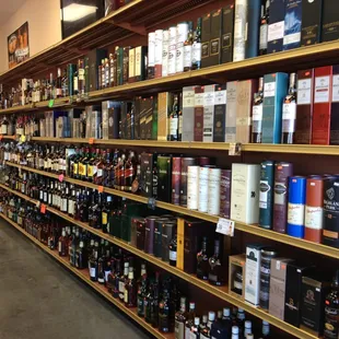 shelves of wine and spirits