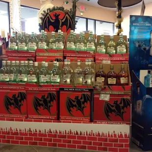 a display in a liquor store