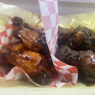 Dirty Sauce Wings and Spicy Lemon Pepper Wings