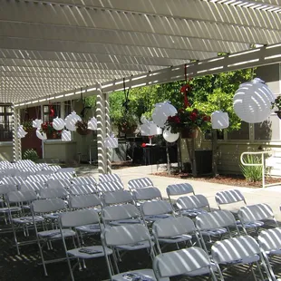 Curtis Hall courtyard set up for ceremony