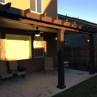 Square fiberglass columns with lighting