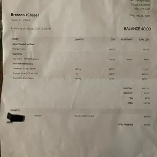 Receipt from VEG