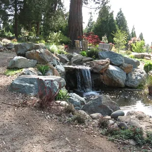 Traveling stream with waterfall into pond