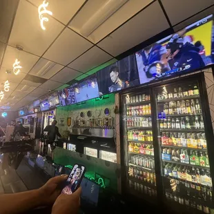 a view of a sports bar