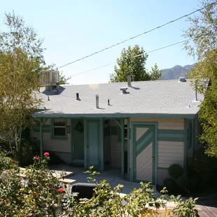 The Sequoia, a two bedroom one bath rental option has a full kitchen private patio with grill