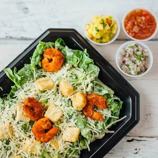 Caesar Salad with Blackened Shrimp