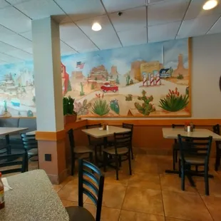 the interior of a mexican restaurant