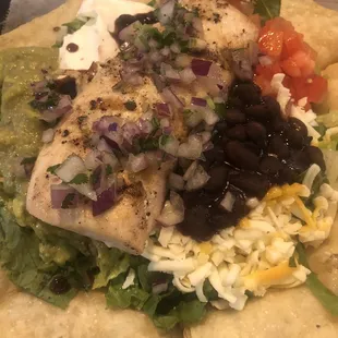 The taco salad with grilled fish. The fish needed a LOT more seasoning