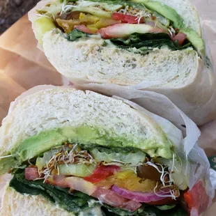 Awesome vegan veggie sandwich from the deli (also available as a wrap).