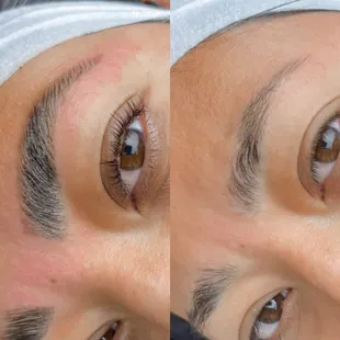 Brow lamination and tint with lash lift
