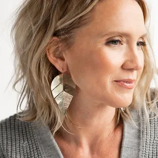 Handmade sterling silver earrings by Pennsylvania jewelry artist, Carolyn Keys.