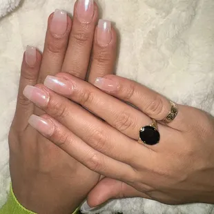 Full set with natural pink dip , topped with chrome. $70 +20% discount. $100 total for nails and toes. #alwaystipyournailtech