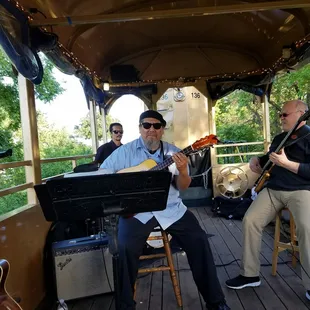 This was the trio that played in the back cars all day and they were really good