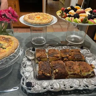 a variety of desserts on a table