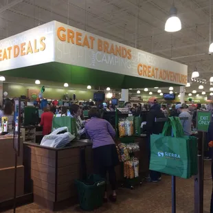 Cash wrap. Busy store.