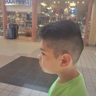 My son's new haircut.