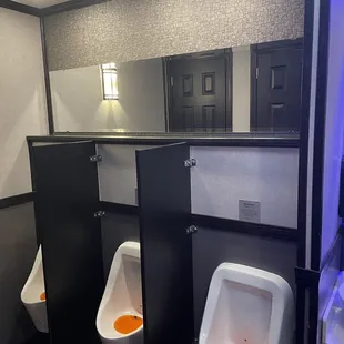 Men's temporary restrooms! Way better than their normal men's rooms!