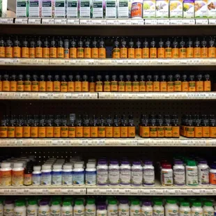 shelves of vitamins