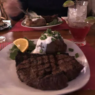 Tender Sirloin steak and baked potato