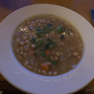 a bowl of soup on a table