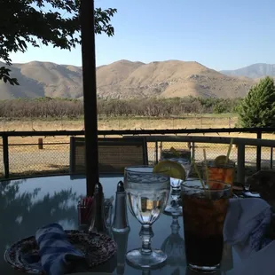 View from outside table