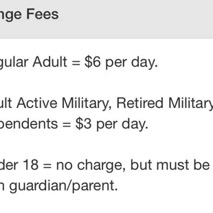 Range fees