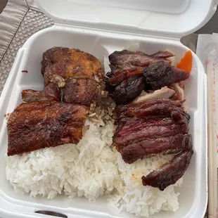 Roast duck and roast pork rice