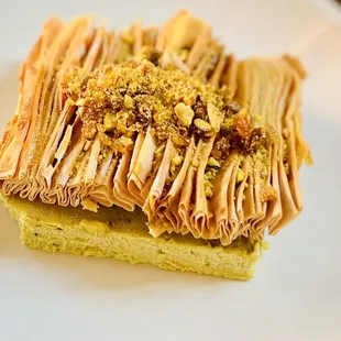 Pistachio semifreddo (deconstructed baklava)