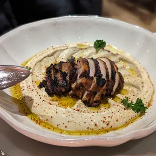 hummus and grilled chicken