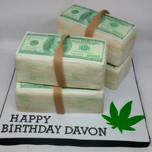 Money stack cake