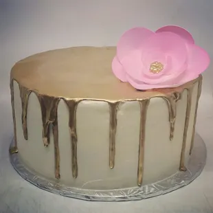 Gold drip cake
