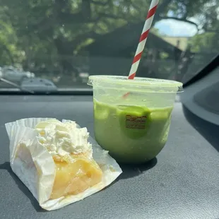 Matcha and lemon bar from bakery next door
