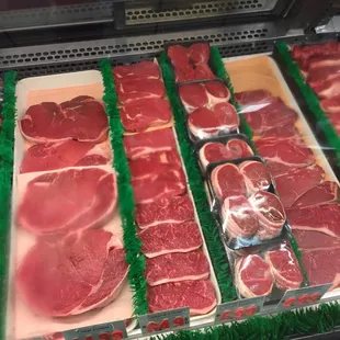 a variety of cuts of meat