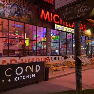 a neon sign for a mexican restaurant