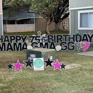 Happy 75th Birthday sign