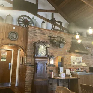 a brick wall with a clock on it