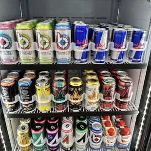 Bang energy drinks- Redbull energy drinks - Zoa energy drinks - Rockstar energy drinks - premier protein shakes